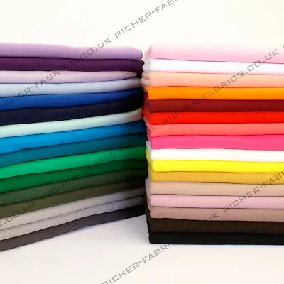 Buy 100% Knitted Jersey Cotton Stretch Interlock Fabric Material Made In UK FREE P&P • 35£