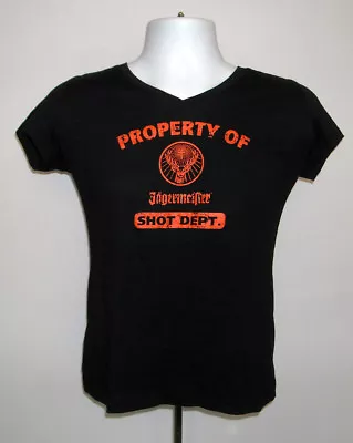 Buy Property Of Jagermeister Shot Dept V Neck T Shirt Womens Juniors Large Black • 16.65£