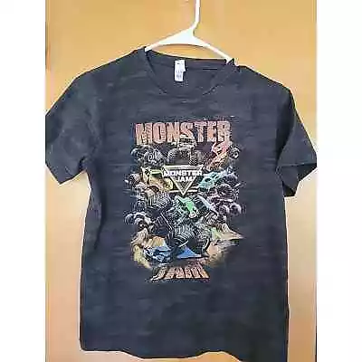 Buy 2022 Monster Jam Grave Digger Monster Trucks T-shirt Black Youth Large • 7.56£