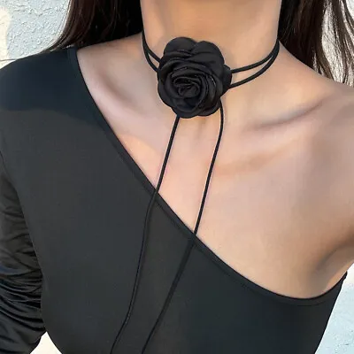 Buy Retro Rose Flower Choker Necklace Velvet Gothic Women Collar Chain Jewelry Gift • 2.69£