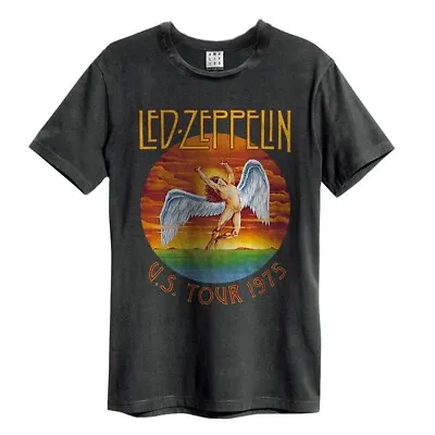 Buy Led Zeppelin Tour 1975 Vintage Charcoal Large Unisex T-Shirt Official NEW • 22.99£