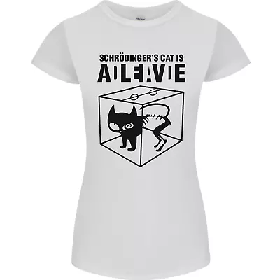 Buy Schrodingers Cat Science Geek Nerd Womens Petite Cut T-Shirt • 8.75£