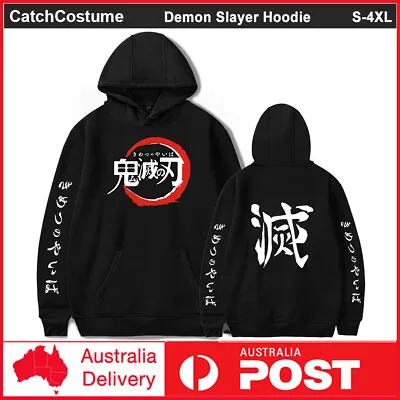 Buy Demon Slayer Hoodie Sweatshirt Japanese Anime Pullover Casual Hooded Sweater • 20.04£