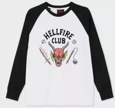 Buy Hellfire Club Stranger Things T-Shirt Top Size Small 40/42  Eddie Dustin Mike TV • 16.49£