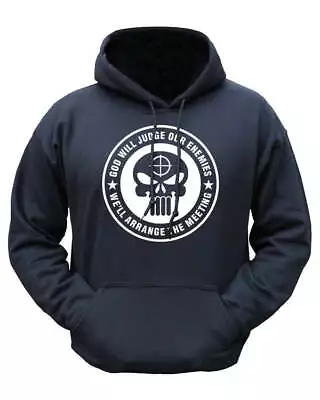 Buy Mens Hoodie God Will Judge Printed Military Tactical Kangaroo Jumper Sweatshirt • 26.99£