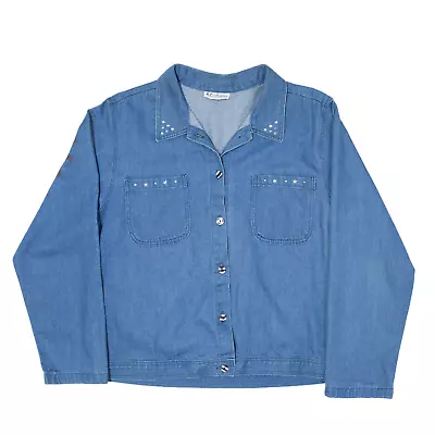 Buy A.C CLOTHING Customised American Flag Denim Jacket Blue Womens XL • 23.99£