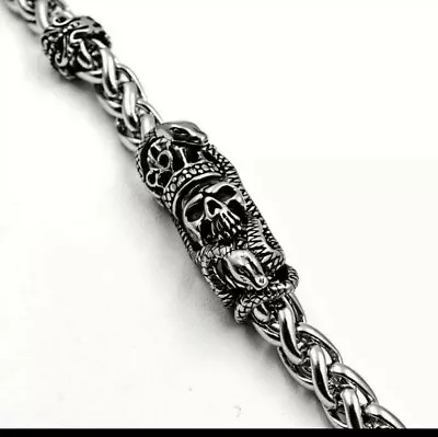 Buy Gothic Style Metal Crown Skull Chain Bracelet Jewellery  • 14.99£