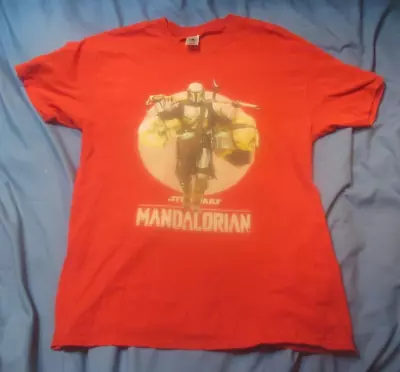 Buy The Mandalorian Star Wars Disney T Shirt Red Large • 3.99£