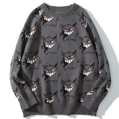Buy Winter Jumpers Gengar Devil Women Hip Hop Sweater Quality Knitted Anime Top 2024 • 28.79£