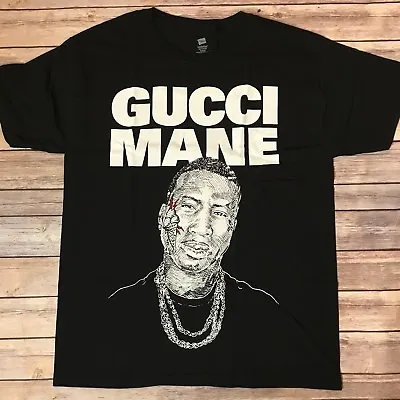 Buy GUCCI MANE Tshirt Medium Black Portrait NEW Concert Tee Rap Hip Hop • 21.78£