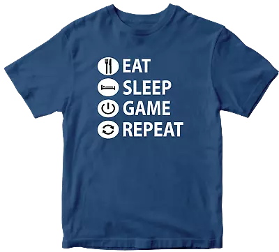 Buy Eat Sleep Game Repeat T-shirt  Pandemic Quarantine Lockdown Relief Funny Gift • 8.99£