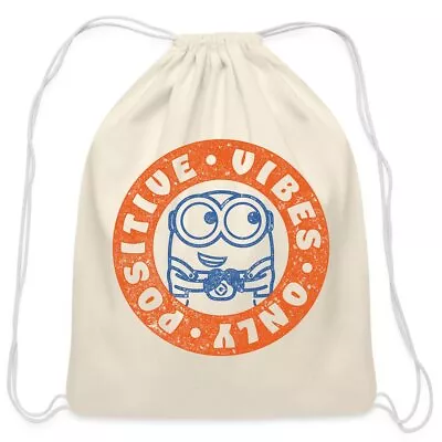 Buy Minions Merch Bob Positive Vibes Cotton Drawstring Bag, One Size, Natural • 19.88£