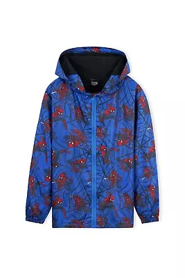 Buy Marvel Kids Boys Spiderman Hooded Raincoat Jacket Full Zip Front • 21.49£