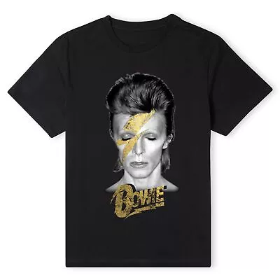 Buy Official David Bowie Aladdin Sane On Black Unisex T-Shirt • 17.99£