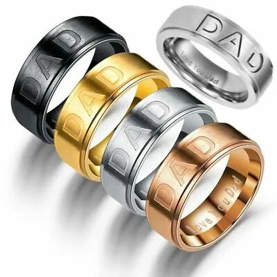 Buy Dad Gift Ring Men Fathers Day Jewellery Stainless Steel Filled Band Stocking • 4.99£