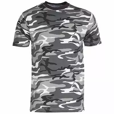 Buy Mens Short Sleeved Camouflage T Shirt 100% Cotton US Army Military Combat • 9.95£