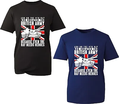Buy British Army Remembrance Day TShirt Royal Air Force UK Flag Army Tank Unisex Top • 9.99£