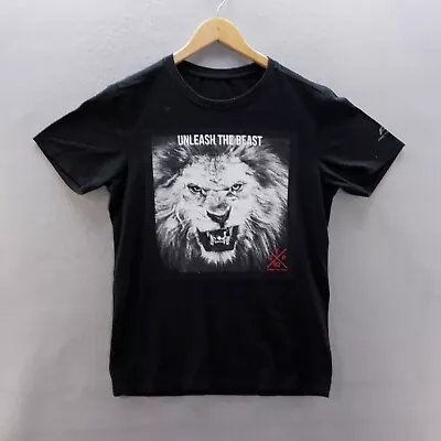 Buy Unleash Your Power T Shirt Medium Black Graphic Print Lion Beast Short Sleeve • 8.09£
