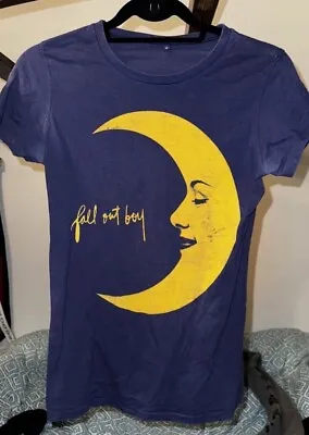 Buy RARE Fall Out Boy Infinity On High Navy Blue Crescent Moon Tshirt - Size M • 45£