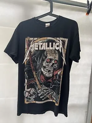 Buy Official Metallica T Shirt Death Reaper Black Rock Metal Band Size Medium • 14.99£