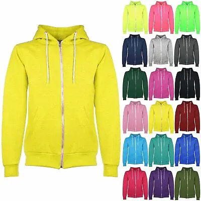Buy New Kids Boys Girls Unisex Plain Fleece Knitted Jumper Hooded Sweatshirt Hoodies • 6.49£