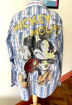 Buy Disney Parks Shirt Mens XL Mickey Mouse Checked Disney Store Long Sleeved Check • 18£