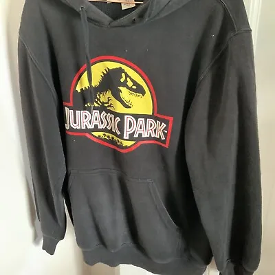 Buy Mens Teens Black Jurassic Park Hoodie By De-lux Size Medium • 12£