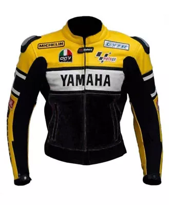 Buy New Yamaha Black And Yellow Motorbike Leather Jacket,Racing Biker Leather Jacket • 119.99£