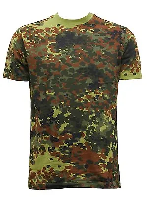 Buy Army T Shirt German Combat Military Tactical Style Short Sleeve Flecktarn Camo • 8.99£
