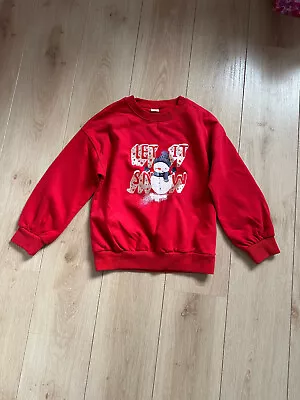 Buy Girls Let It Snow Snowman Red Christmas Sweatshirt Next Age 11 • 6.99£