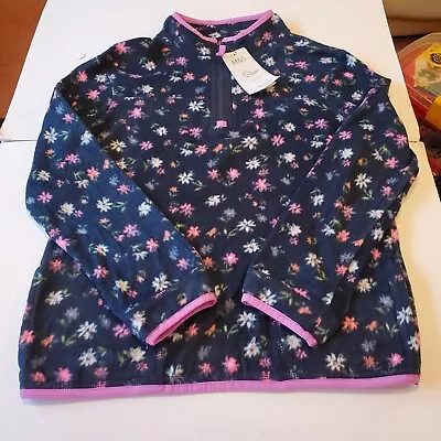 Buy Marks & Spencer Fleece Top Floral Navy Pink Girls Kids Age 12-13 New Tags • 12.99£
