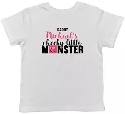 Buy Personalised Daddy's Cheeky Little Monster Childrens Kids T-Shirt Boys Girls • 5.99£