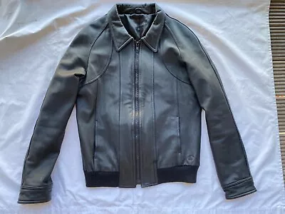 Buy Cut Out Bomber / Biker Leather Jacket Zips Exact Designer Original Indie Vintage • 95£