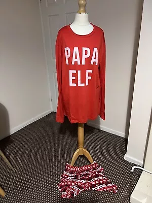 Buy In The Style Men Xmas Papa Elf Family Pyjamas, Size M • 9.99£
