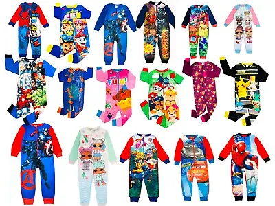 Buy Boys Girls 1Onesie Character One Piece Fleece Pyjama Sleepsuit 18 Mths-12 Yrs • 12.99£