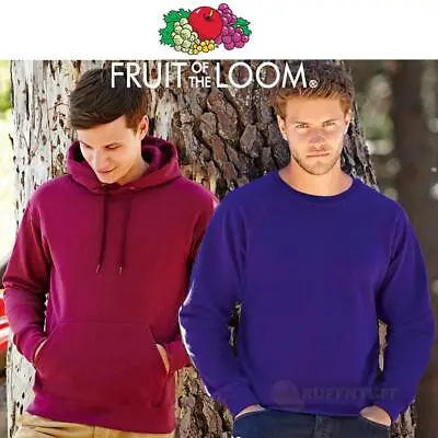 Buy Fruit Of The Loom Classic Hooded Sweatshirt Hoodie Plain Top Sweat Jumper • 11.50£