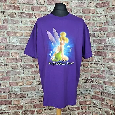 Buy Disney Store Tinkerbell Y2K T-Shirt Purple Tinker Bell XL Unisex 100% Cotton USA • 23£