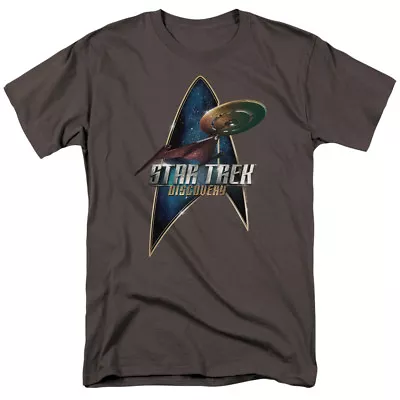 Buy Star Trek Discovery Ship On Delta Shield Deco Design T-Shirt NEW UNWORN • 18.99£