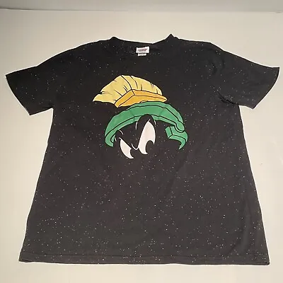 Buy Vintage  Looney Tunes T Shirt Medium Marvin The Martian Black Good Condition • 10.82£