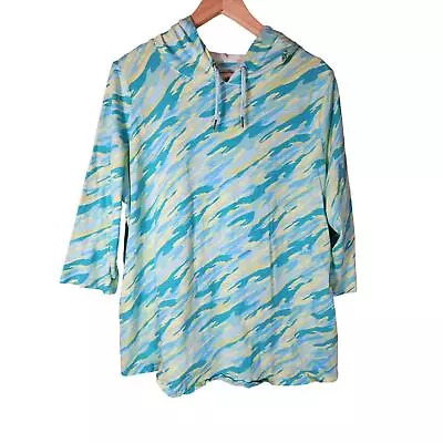 Buy BELLE BY KIM GRAVEL Beach Coastal Tie Dye Soft French Terry Light Hoodie SZ XL • 24.63£