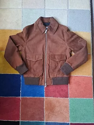 Buy Zara Mens Suede Leather Jacket,brown,size Medium,worn Twice.Excellent.Pre Owned. • 59£