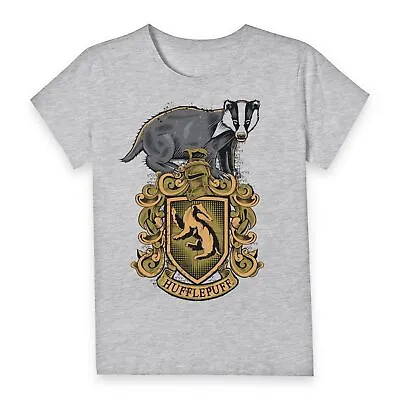 Buy Official Harry Potter Hufflepuff Drawn Crest Women's T-Shirt • 10.79£