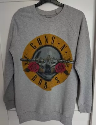 Buy Guns N Roses Jumper Rock Band Merch Sweater Ladies Size 10 Sweatshirt Grey • 14.50£