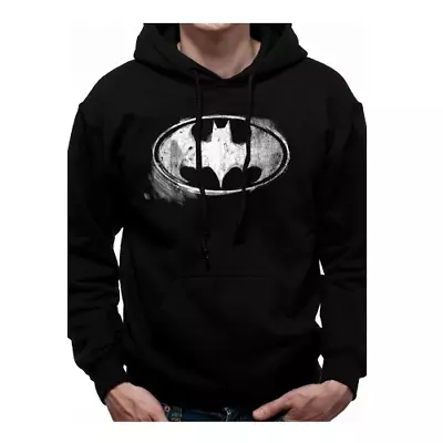 Buy Batman Distressed Logo Official Black Unisex Hooded Sweatshirt Hoodie Mens Women • 7.95£