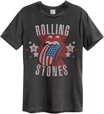 Buy Amplified The Rolling Stones Stateside Mens Charcoal T Shirt Rolling Stones Tee • 18.95£