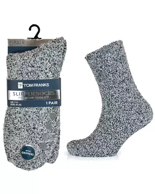 Buy Men's Slipper Socks Warm Winter Non Slip Chunky Casual Fluffy Grey UK 7-11 • 6.99£