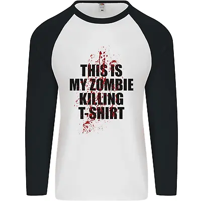 Buy This Is My Zombie Killing Halloween Horror Mens L/S Baseball T-Shirt • 9.99£