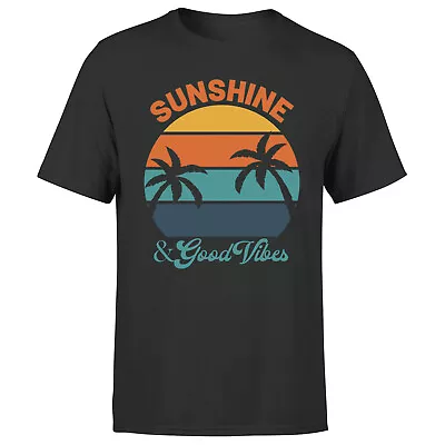 Buy Coconut Palm Unisex T Shirt Sunshine And Good Vibes Vintage Retro Tee Top • 9.99£