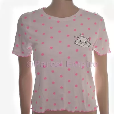 Buy Disney MARIE T-SHIRT Aristocats Pyjama Top Aristo Cat Kittens White Pink Size L • 9£