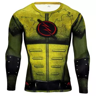 Buy The Flash Reverse T-shirt Long Sleeve Outfits Costume Cosplay Halloween • 29.70£